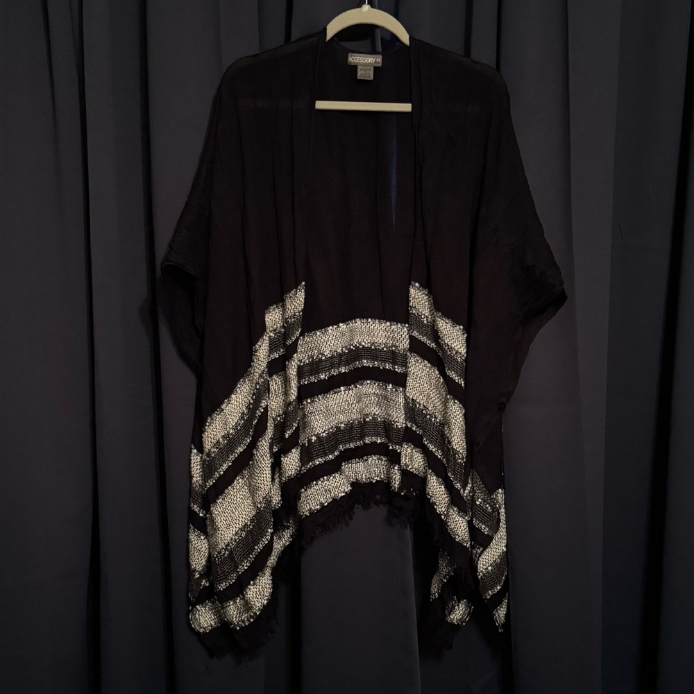 Black Cardigan or Coverup with Black Tassels